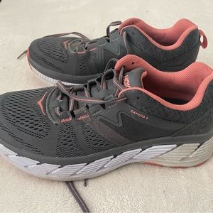 Hoka athletic shoes, size 8 US, grey